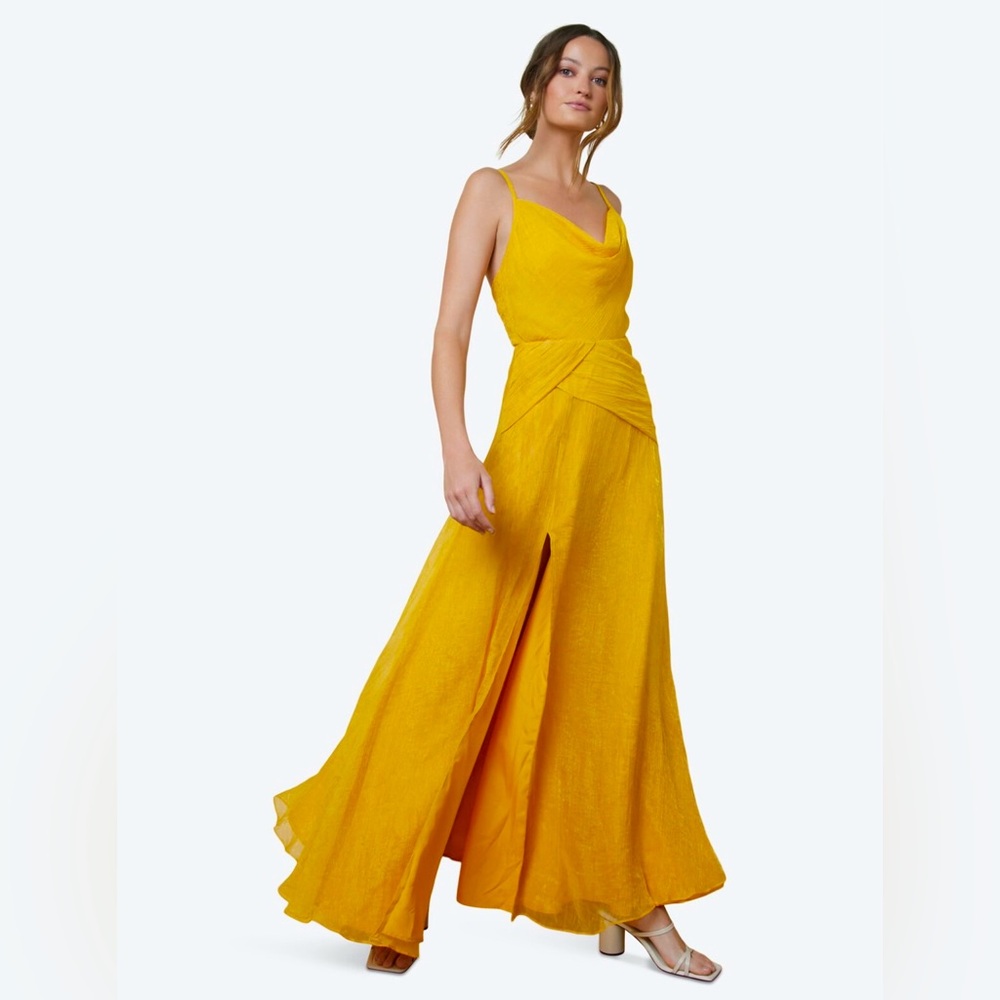 Yellow Hutch chiffon gown